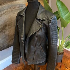 Noisy May Vegan Leather Aviator Jacket